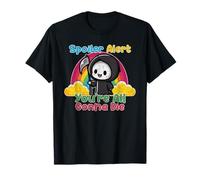 Spoiler Alert You're All Gonna Die Rainbow Grim Reaper Retro Camiseta