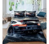 Spoiler Coche Funda Edredon 3 Piezas 3D Impresa Racing Track Vehicle con Cremallera Y Funda De Almohada King（220x240cm） Microfibra Juego De Cama para para Adultos Y Niñas