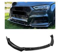 LENTLY Spoiler Difusor Cuerpo Alerón Lip 3 Uds. Cuerpo Alerón Parachoques Delantero con Apariencia Fibra Carbono Negro Brillante para A3 8V S3 S-Line 2017 2018 2019 2020.(Gloss Black)