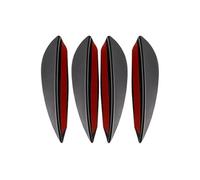 Spoiler Lateral 4/6 Piezas De Difusor Universal para Parachoques Delantero Aletas Divisoras Alerón Canards Faldón Decoración para Tuning De Coches(4PC Black)