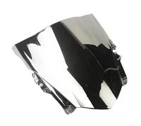Spoiler Parabrisas Moto para CBR500R 2013 2014 2015 Parabrisas Delantero Transparente/Oscuro/Deflector De Viento Doble Burbuja(Plata)