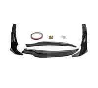 Spoiler Parachoques Delantero Divisor Labio Lantero Y Alerones Laterales En Negro Brillante/Fibra Carbono Negro para Corvette C7 Z06 2014-2019. Accesorios para Coche.
