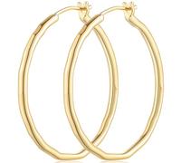 SPOINT Pendientes de aro de oro de 14 quilates para mujer, aretes de aro grandes de oro de 14 quilates, aretes de aro redondos de oro de 14 quilates para mujer, 35 mm, 35mm, Oro de 14 quilates, Sin