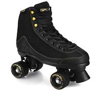 Spokey RAVINA - Patines de 4 Ruedas para jóvenes y Adultos hasta máx. de 100 kg, rodamientos ABEC-7 de Carbono, Rollo de Poliuretano de 54 x 32 mm, Bota Blanda (Lona y Cuero ecológico) con Cordones.
