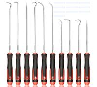 SPOKKI Juego de 10 piezas de pick y ganchos, herramienta de sellado de eje resistente, gancho de precisión universal de 24 cm y 16,5 cm para juntas tóricas, juntas tóricas, mangueras, herramientas de