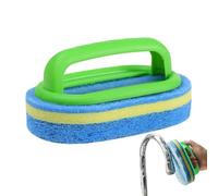 Sponge Brush Scrubber - Long Handle Dish Cleaner, Multipurpose Washing Tool | Powerful Odor Resistant Cleaning Pad, Tough Dirt Removal Scouring, Flexible Durable Utility Design Toilet Tile