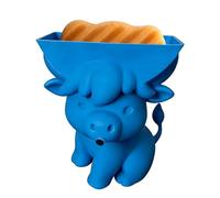 Sponge Holder Kitchen Sink - Cow Shape Cute Decor with Drainage | Flexible Anti-Slip Stand, Space-Saving Organizer for Bathroom Shower Counter Apartment Home Restaurant Hotel Use