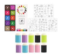 Sponge Painting Set 20 Colors, Dauber Kit with Stencils Arts, Crafts