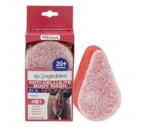 Spongeables Gel de ducha anticelulítico en una esponja que reduce la apariencia de celulitis, hidratante y exfoliante para el cuerpo más de 20 lavados, hibisco