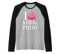 Spongebob I Heart Krabby Patties Plankton Valentine's Day Camiseta Manga Raglan