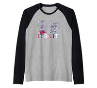 Spongebob Squarepants 4th of July It's Lit Patriotic Party Camiseta Manga Raglan