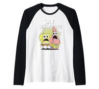 Spongebob Squarepants and Patrick Say What Camiseta Manga Raglan