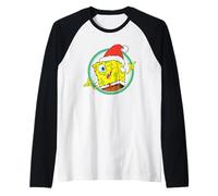Spongebob Squarepants Christmas Cool Wink and Pose Portrait Camiseta Manga Raglan