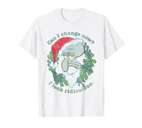 Spongebob Squarepants Christmas Santa Hat Squidward Camiseta