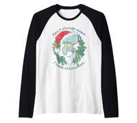 Spongebob Squarepants Christmas Santa Hat Squidward Camiseta Manga Raglan