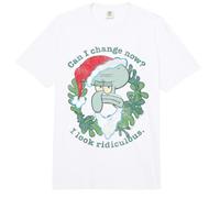 Spongebob Squarepants Christmas Santa Hat Squidward Comfort Colors Adult Heavyweight T-Shirt