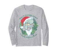 Spongebob Squarepants Christmas Santa Hat Squidward Manga Larga