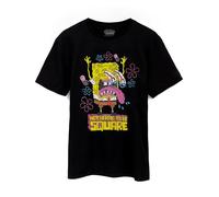 Spongebob Squarepants Cuadrados Camiseta Negra Manga Corta para Hombre | No Tengo Miedo de ser Cuadrado Spongebob Diseño | Mercancía auténtica de Spongebob