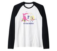 SpongeBob SquarePants F is for Friends Heart Cartoon Camiseta Manga Raglan