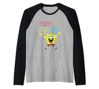 Spongebob Squarepants Free To Be Me Happy Camiseta Manga Raglan