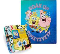 SPONGEBOB SQUAREPANTS Manta Polar 150x130cm, Manta Suave y Cálida con Bob Esponja, Patricio y Gary, Ideal para Sofá, Cama, Regalos Infantiles