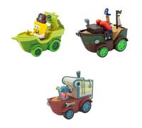 Spongebob Squarepants Movie: The Search for Squarepants Bikini Bottom Boaters | 3 exclusivos corredores Rev-Up estilo película con Bob Esponja, Gary y Mr. Krabs | A partir de 3 años | Edición de