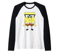 Spongebob Squarepants Nerd Glasses Big Face Camiseta Manga Raglan