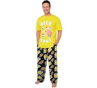 SPONGEBOB SQUAREPANTS Pijama Hombre y Adolescentes Pijamas Divertidos Cómodo Ropa de Dormir Regalos Divertidos para Hombres (XL, Amarillo/Negro)