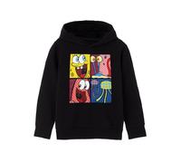 SPONGEBOB SQUAREPANTS Pop Art - Sudadera con Capucha Negra para niños, añade un Toque de Color al Armario de tu Hijo con Bob Esponja, Patricio y Gary el Caracol, Negro, 5-6 años