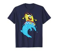 Spongebob Squarepants Rides Wave On USA Stars Inner Tube Camiseta