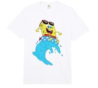Spongebob Squarepants Rides Wave On USA Stars Inner Tube Comfort Colors Adult Heavyweight T-Shirt