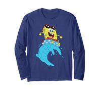 Spongebob Squarepants Rides Wave On USA Stars Inner Tube Manga Larga