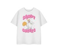 SPONGEBOB SQUAREPANTS Sandy Cheeks - Camiseta blanca de manga corta para niñas, diseño de caricaturas, diseño de mejillas arenosas, regalo de ropa para niños, blanco, 13-14 años