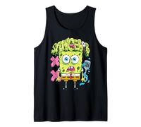 Spongebob Squarepants Scared Horror Green Goo Eye Ball Text Camiseta sin Mangas
