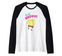 Spongebob Squarepants Spongebob Get Happy Cute Rainbow Camiseta Manga Raglan