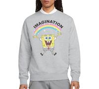 SPONGEBOB SQUAREPANTS Spongebob Simple Imagination Crew Sweatshirt Sudadera, Gris, S Unisex Adulto