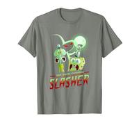 Spongebob Squarepants The Hash Slinging Slasher Spooky Camiseta, Hombre, Verde Militar Jaspeado, 3XL