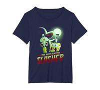 Spongebob Squarepants The Hash Slinging Slasher Spooky Camiseta, Mujer Tallas Grandes, Azul Marino, 3XL Grande