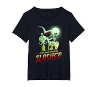 Spongebob Squarepants The Hash Slinging Slasher Spooky Camiseta, Mujer Tallas Grandes, Negro, 3XL Grande
