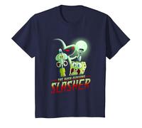 Spongebob Squarepants The Hash Slinging Slasher Spooky Camiseta, Niños, Azul Marino, 3 años