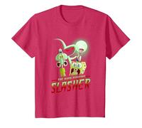 Spongebob Squarepants The Hash Slinging Slasher Spooky Camiseta, Niños, Rojo Jaspeado, 3 años