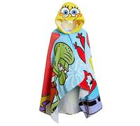 SPONGEBOB SQUAREPANTS Toalla con capucha de Bob Esponja 100% algodón Poncho para niños Toalla de playa Toalla de baño Envoltura de natación Bata de cambio