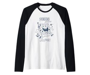 Spongebob Squarepants Vintage Ocean Blue Under The Sea Camiseta Manga Raglan