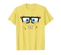 Spongebob Squarepants Wearing Glasses Big Face Camiseta, Hombre, Limón, S