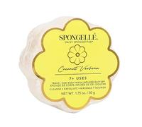 Spongellé Esponja de baño de coco Verbena Daisy Spongette | Gel de baño y limpiador corporal integrado, esponja de lufa de ducha para mujeres, artículos esenciales de viaje | Más de 7 usos