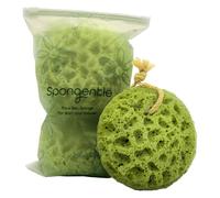 Spongentle Esponja de lufa corporal de limpieza profunda, colores naturales, para baño y ducha, múltiples texturas para una exfoliación suave y profunda, espuma generosa y rica (paquete de 3)