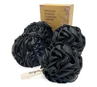 Spongentle Esponja de lufa de limpieza profunda, paquete de 4, baño y ducha, exfoliante corporal, hermosos colores para mujeres y hombres