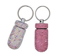 SPONGL Llavero de metal portátil con diamantes de imitación, para viajes, para actividades al aire libre