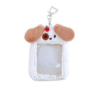 SPONGL - Soporte para tarjetas fotográficas, de felpa con llavero para niña, ídolo, protector de tarjetas, funda para fotos con patrón de animales