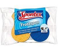 Spontex 10300017 Estropajos con Esponja de Celulosa Vegetal Súper Absorbente, 2 Unidades, 2 Unidad, 2 (Paquete de 8)